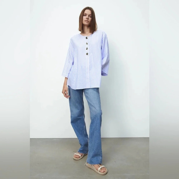 Zara NWT linen Striped Tunic Size:XS - Picture 1 of 5
